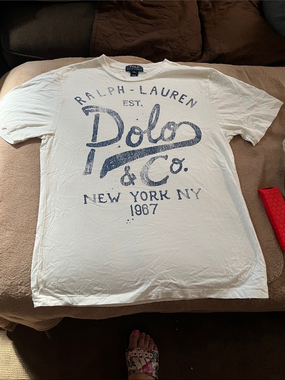 Ralph Lauren White Short-Sleeve Polo & Co. Graphic Tee